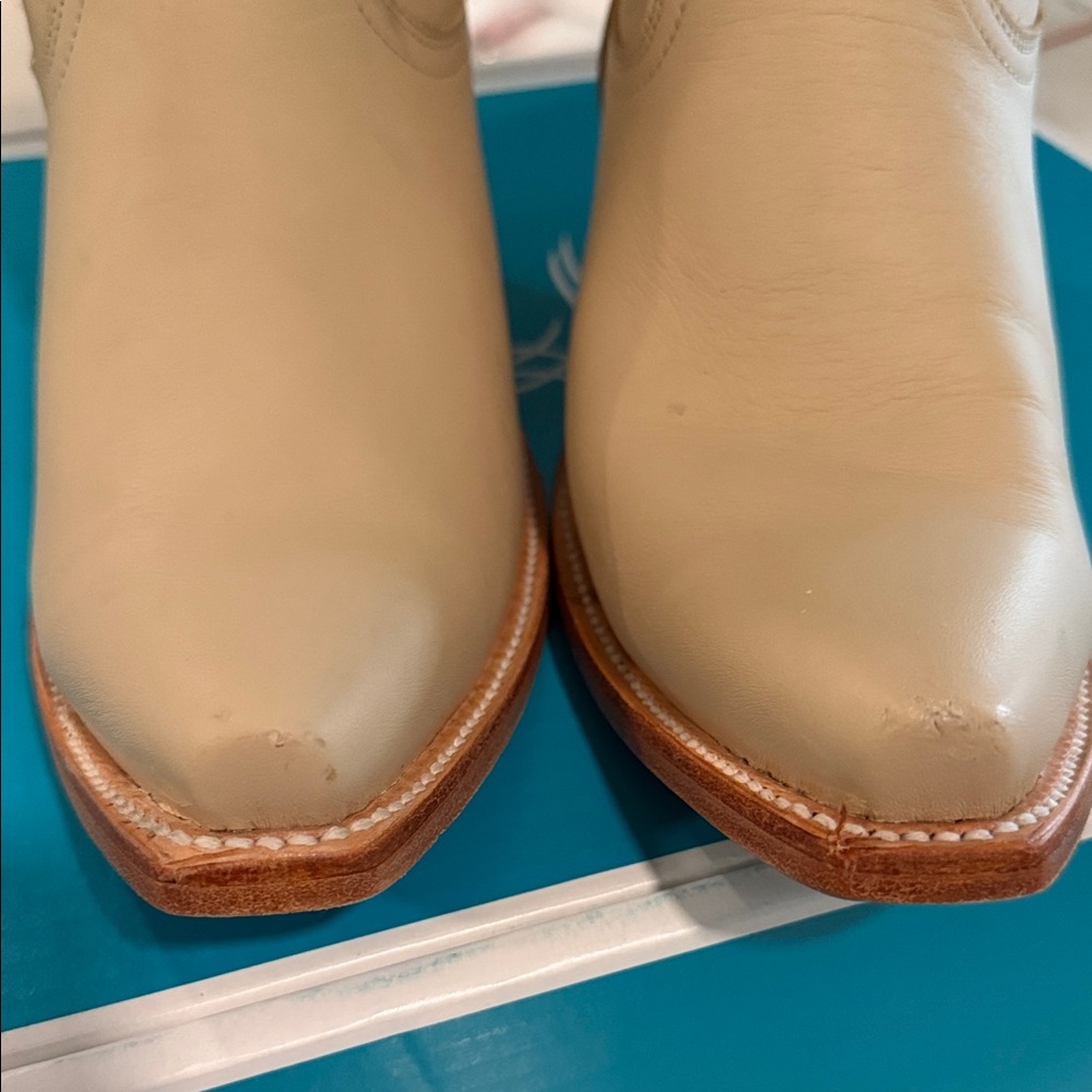 Women’s Beige Western Ankle Boots - Brand - Picture 9 of 10